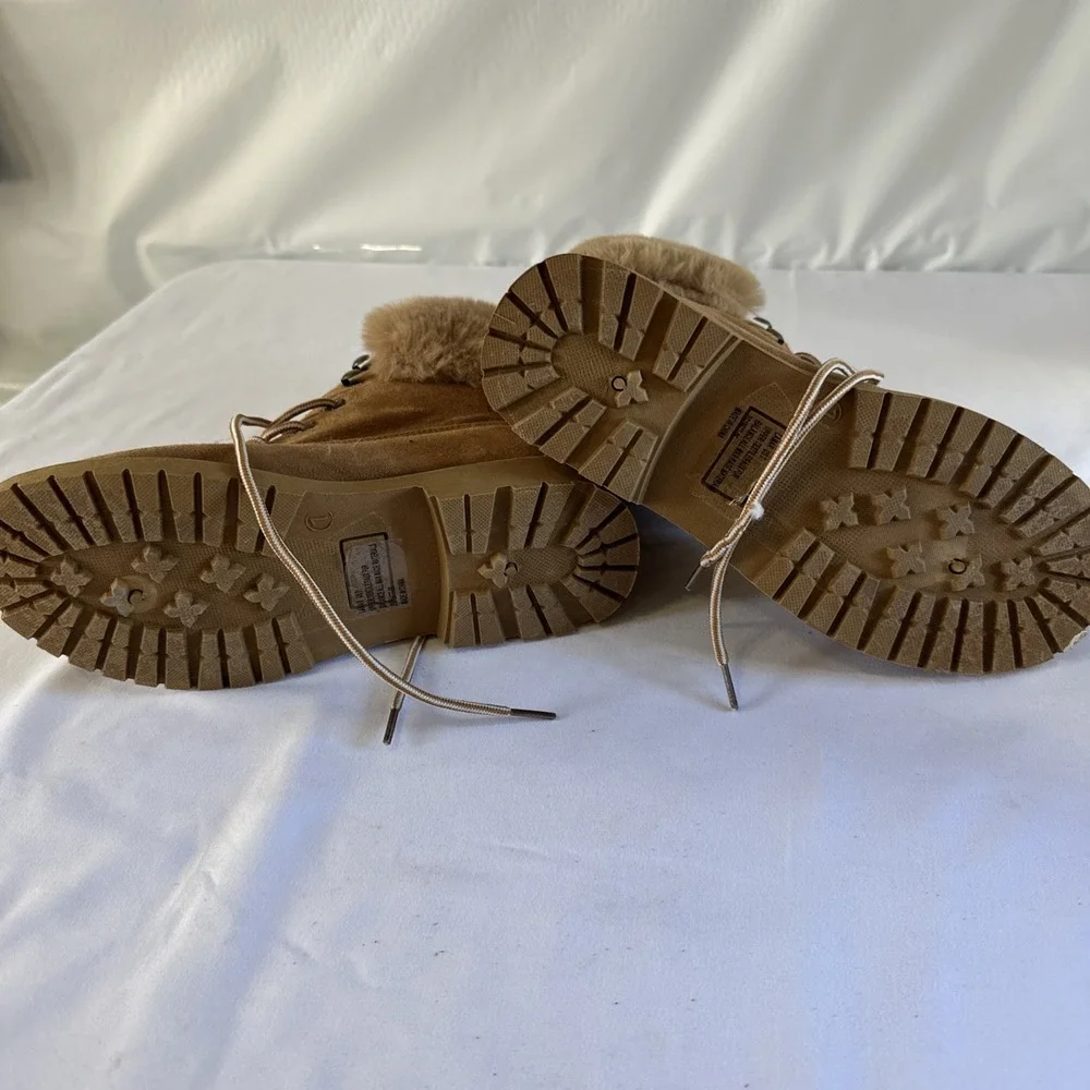 Rock‎ and Candy Womens Tan Lamar Faux Fur Boots size 7